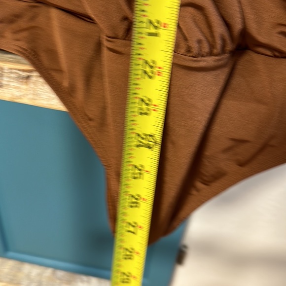 Express caramel satin wrap bodysuit size medium. Never worn. - Picture 4 of 13